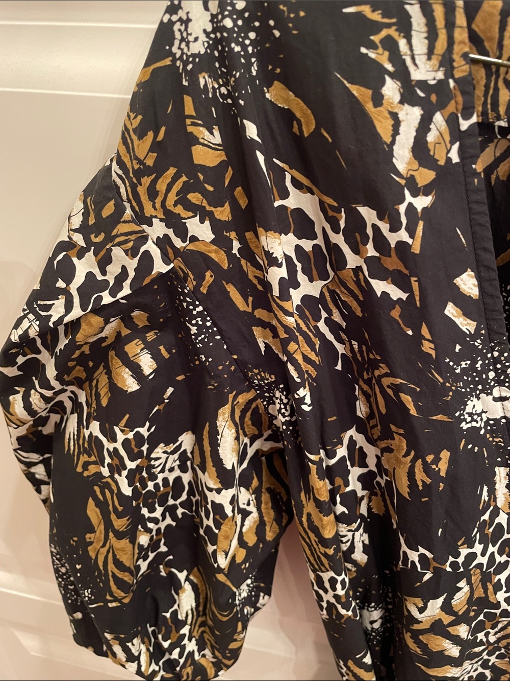 Ann Mashburn animal print poplin wrap dress sz S - Picture 2 of 6
